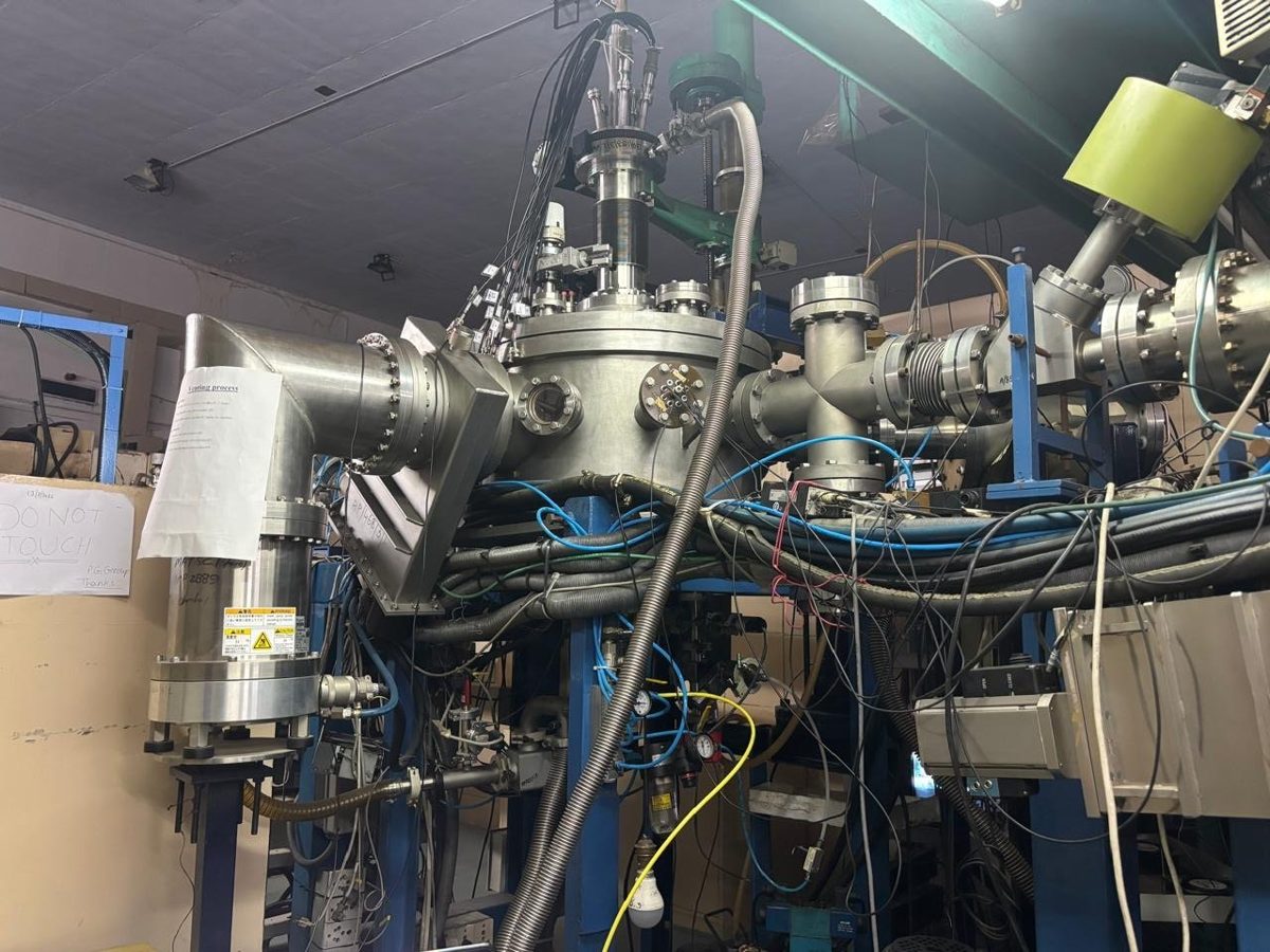 The irradiation chamber on the Materials Science beam line at IUAC
