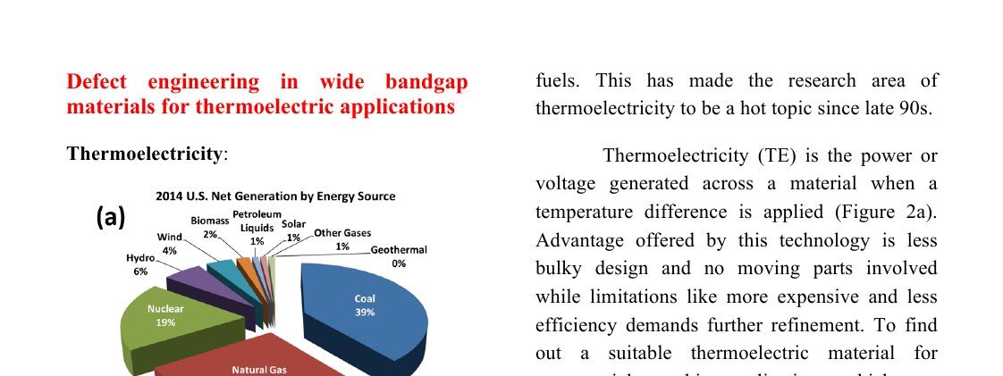 Semiconductor News feature page headed "Defect engineering in wide bandgap materials for thermoelectric applications"